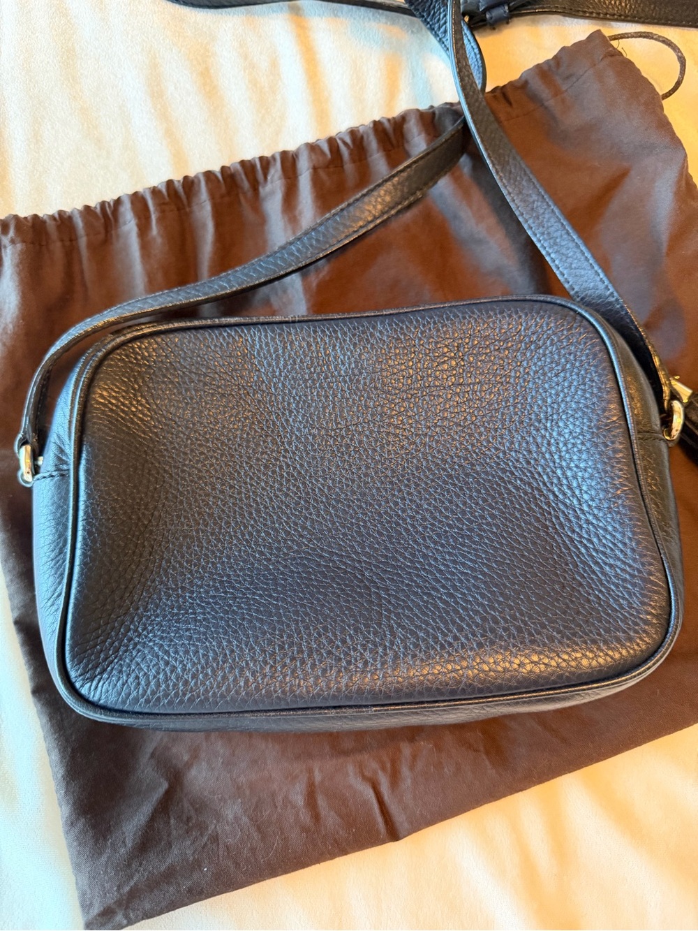 Authentic Gucci Blue leather Soho Disco Crossbody Bag, dust bag - Picture 3 of 12